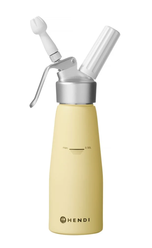 HENDI Sahnespender – 0,5 l – Pastellgelb – Ø 80 × H 260 mm