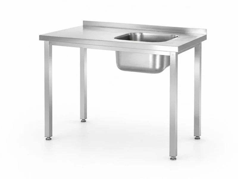 HENDI Spültisch, verschraubt – Kitchen Line – Spülbecken auf der rechten Seite – 1000 × 600 × H 850 mm
