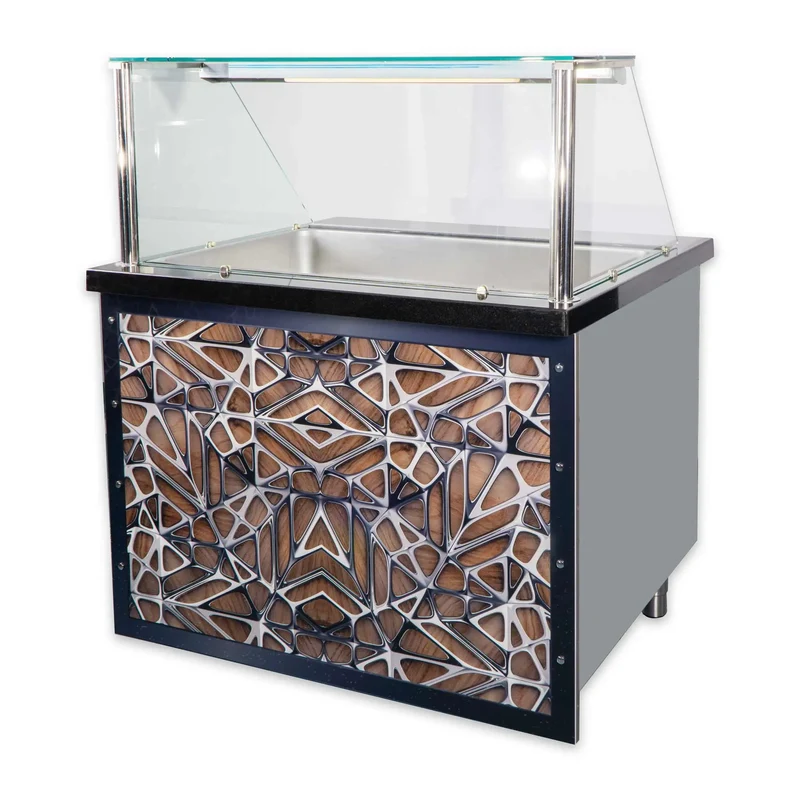 Bain Marie schwarz Marmor LED Dekor 110 cm