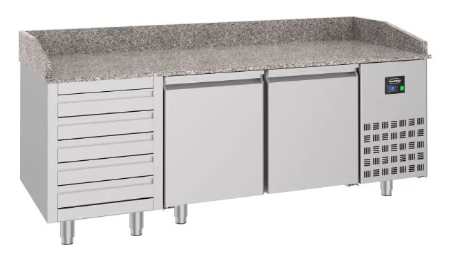 Pizzatisch mit 2 Türen und 5 Schubladen