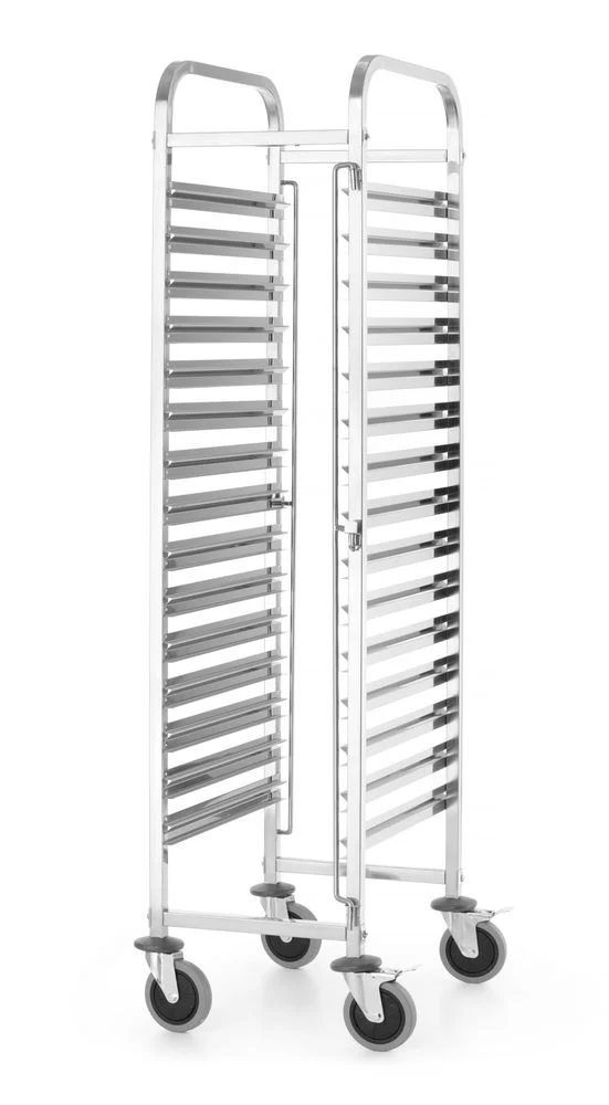 HENDI Abräumwagen – Kitchen Line – GN 1 / 1 – Silber – 380 × 550 × H 1705 mm