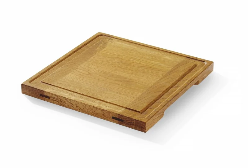 HENDI Servierbrett aus Eichenholz – Rechteckig – 270 × 270 × H 20 mm