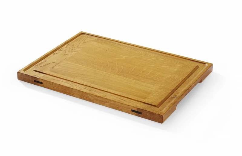 HENDI Servierbrett aus Eichenholz – Rechteckig – 370 × 270 × H 20 mm