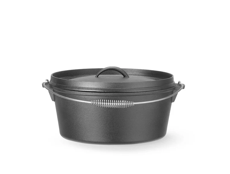 HENDI Gusseisentopf – 7,2 l – Rund – Schwarz – Ø 310 × H 130 mm