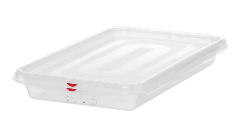 HENDI GN 1 / 1 Behälter, Polypropylen – 8 l – Transparent – Rechteckig – 530 × 325 × H 65 mm