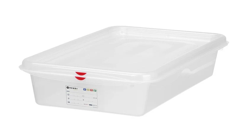HENDI GN 2 / 3 Behälter, Polypropylen – 9 l – Transparent – Rechteckig – 354 × 325 × H 100 mm