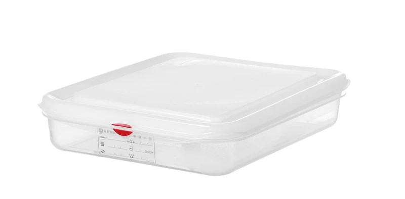 HENDI GN 1 / 2 Behälter, Polypropylen – 4 l – Transparent – Rechteckig – 325 × 265 × H 65 mm