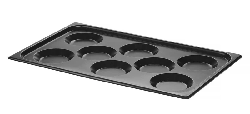 HENDI Blech mit Antihaftbeschichtung CONVECTOMAT EIERBLECH – GN 1 / 1 – Schwarz – 530 × 325 × H 26 mm