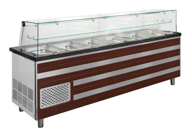 Salattheke mit Aufsatzvitrine 220 cm B-Ware
