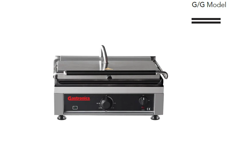 Gastronics KG2735GG Kontaktgrill – Profi Grill Toaster mit gerillten Grillplatten oben und unten glatter Grillplatte