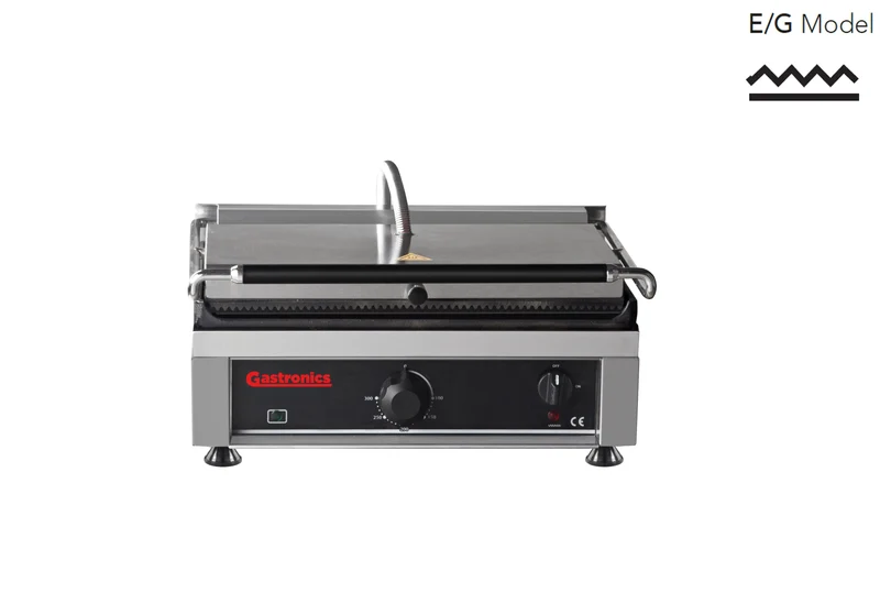 Gastronics KG2735EG Kontaktgrill 2,5kW Profi Grill Toaster oben gerillter / unten glatter Grillplatte