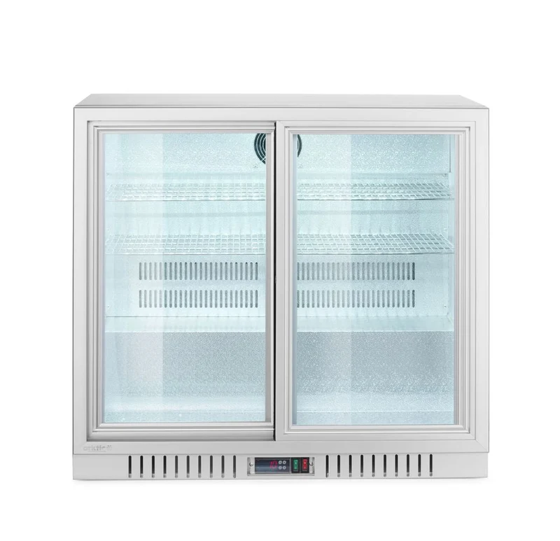 Arktic Bar-Kühlschrank mit 2 Schiebetüren – 150 l – 230 V / 175 W – Silber – 900 × 520 × H 840 mm
