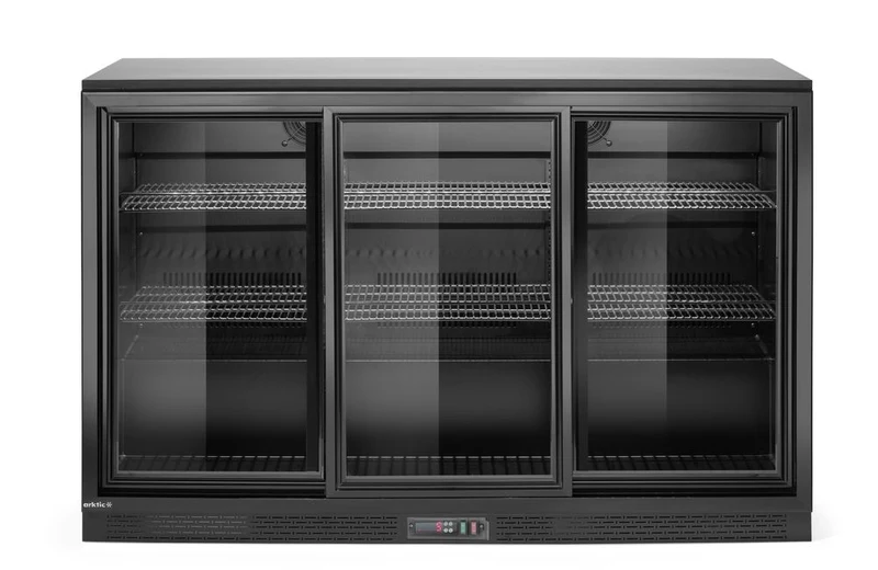 Arktic Kühlschrank mit drei Schiebetüren an der Bar – 254 l – 230 V / 160 W – Schwarz – 520 × 1350 × H 870 mm