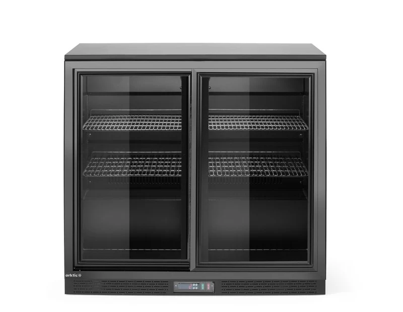 Arktic Bar-Kühlschrank mit zwei Schiebetüren – 158 l – 230 V / 160 W – Schwarz – 520 × 900 × H 870 mm