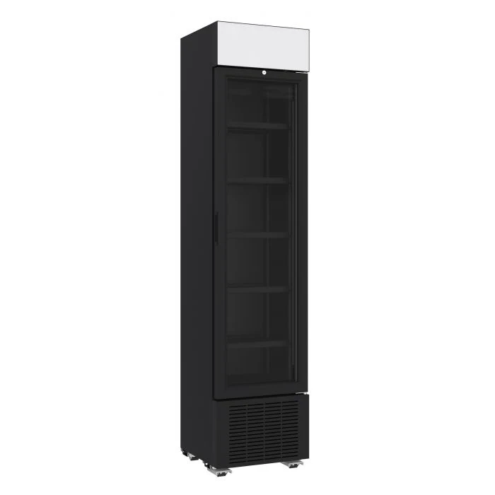 KÜHLSCHRANK 1 GLASTÜR SCHWARZ 232L *TRANSPORT AUF ANFRAGE*