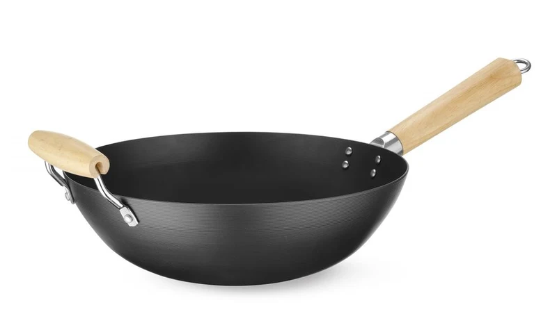 HENDI Wok mit Holzgriff – 324 × 565 mm