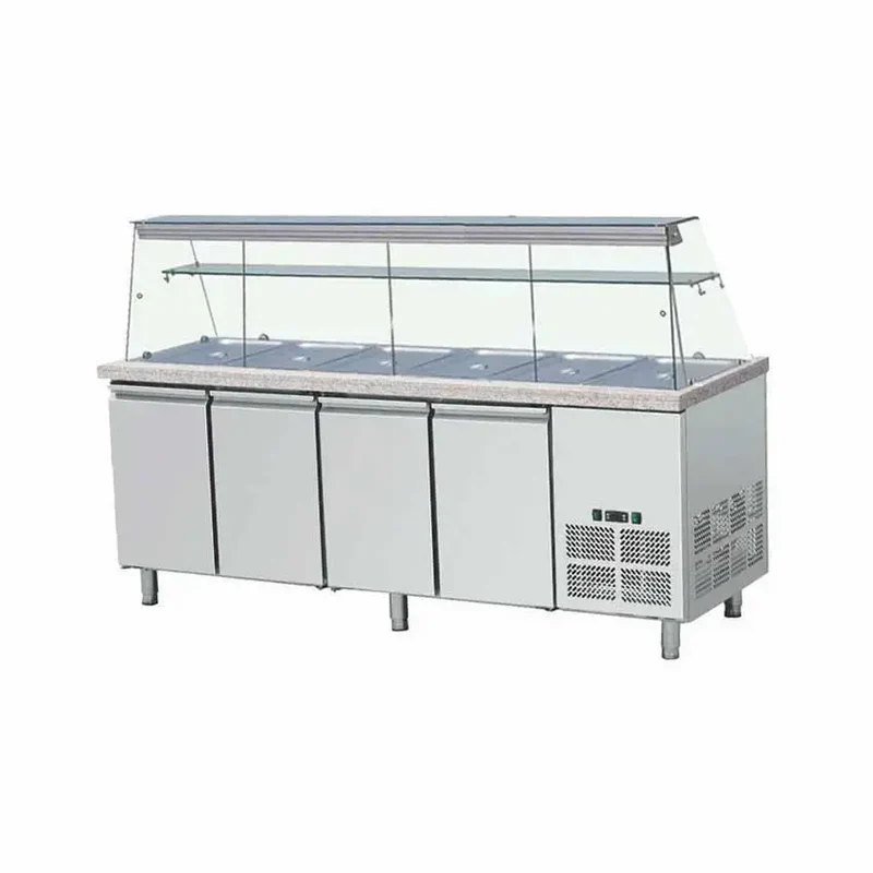 Salattheke mit Aufsatzvitrine 223 cm