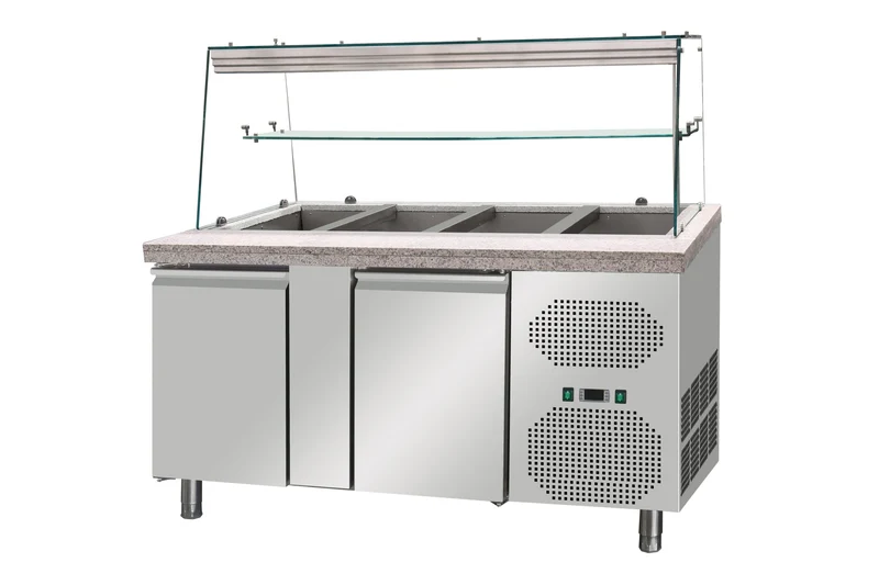 Salattheke mit Aufsatzvitrine 153 cm