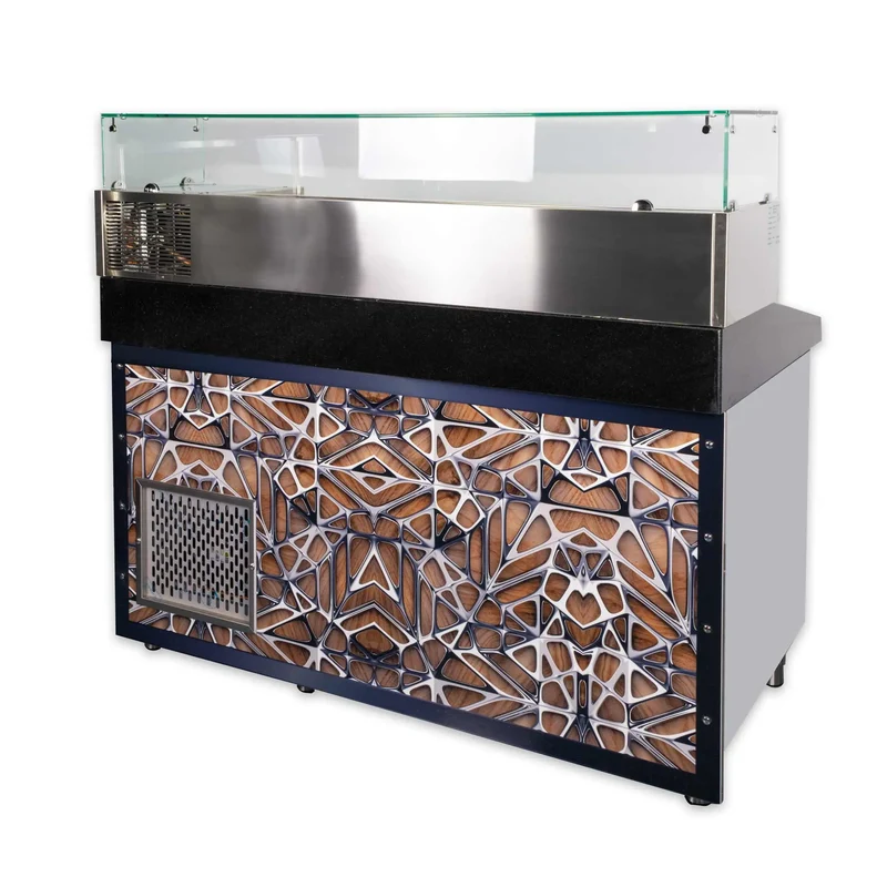Pizzakühltisch mit Aufsatzvitrine 160 cm