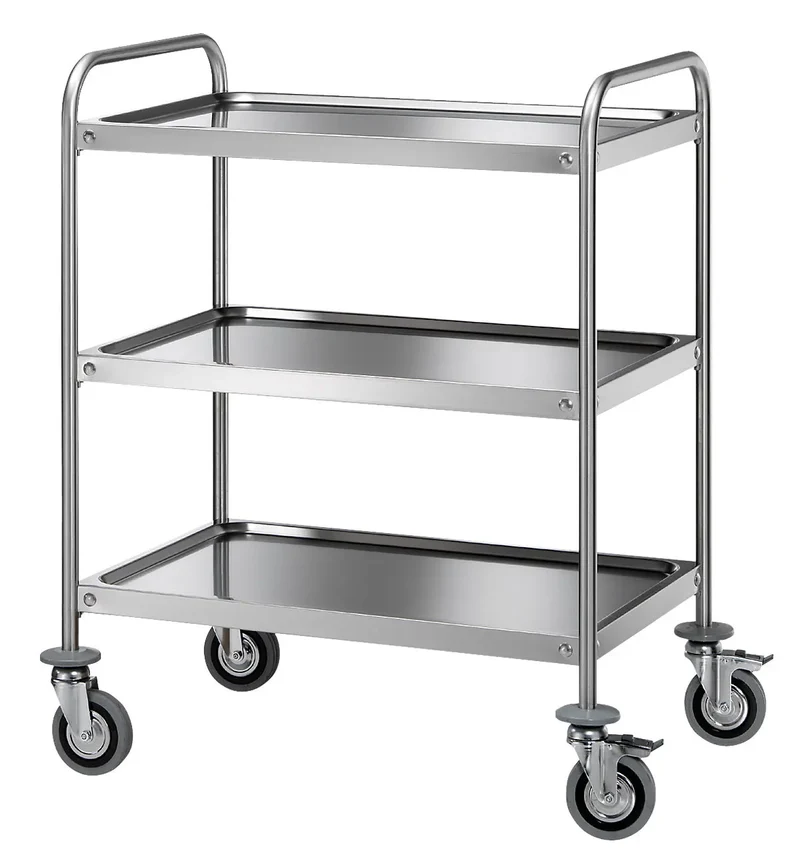 Servierwagen Edelstahl 3 Borden