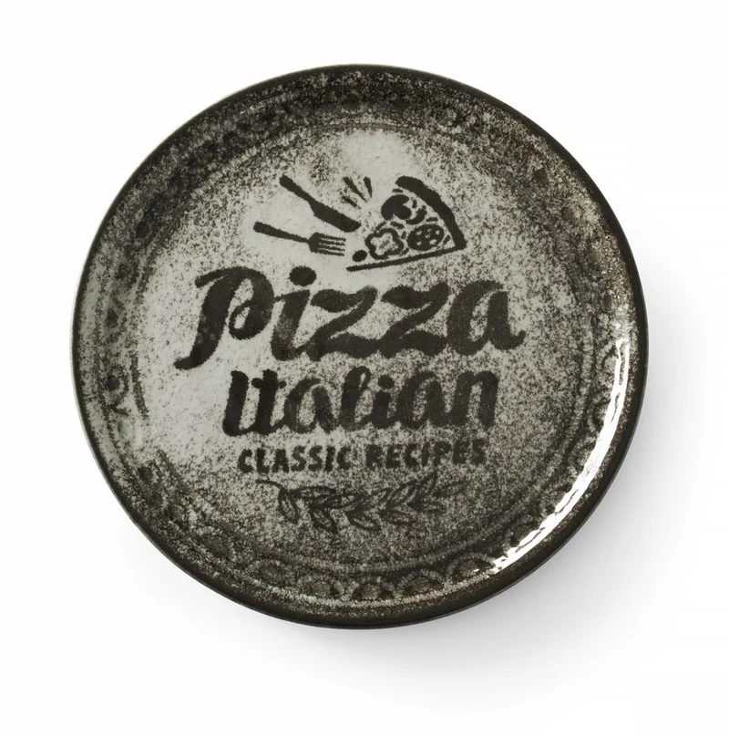 HENDI Pizzateller Recipe Collection Schwarz – Ø 330 mm – 6 Stück