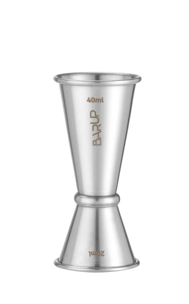 BarUp Jigger 20 / 40 ml – 0,04 l – Rund – Silber – Ø 42 × H 100 mm