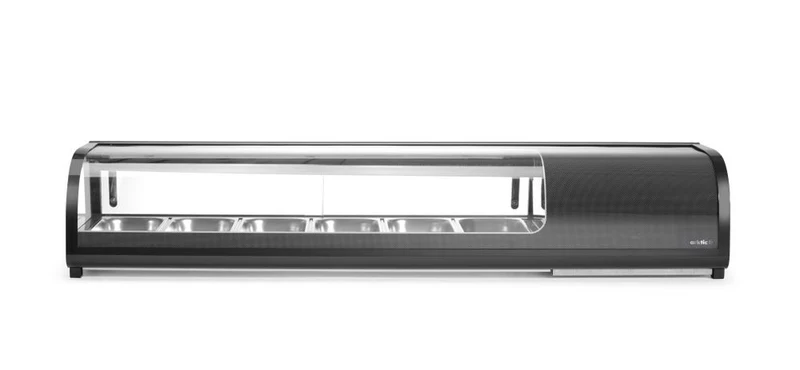 Arktic Sushi-Vitrine – GN 1 / 3 – 230 V / 190 W – Schwarz – 426 × 1529 × H 296 mm