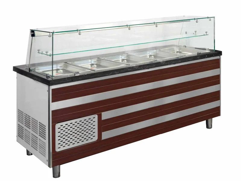 Salattheke mit Aufsatzvitrine 188 cm