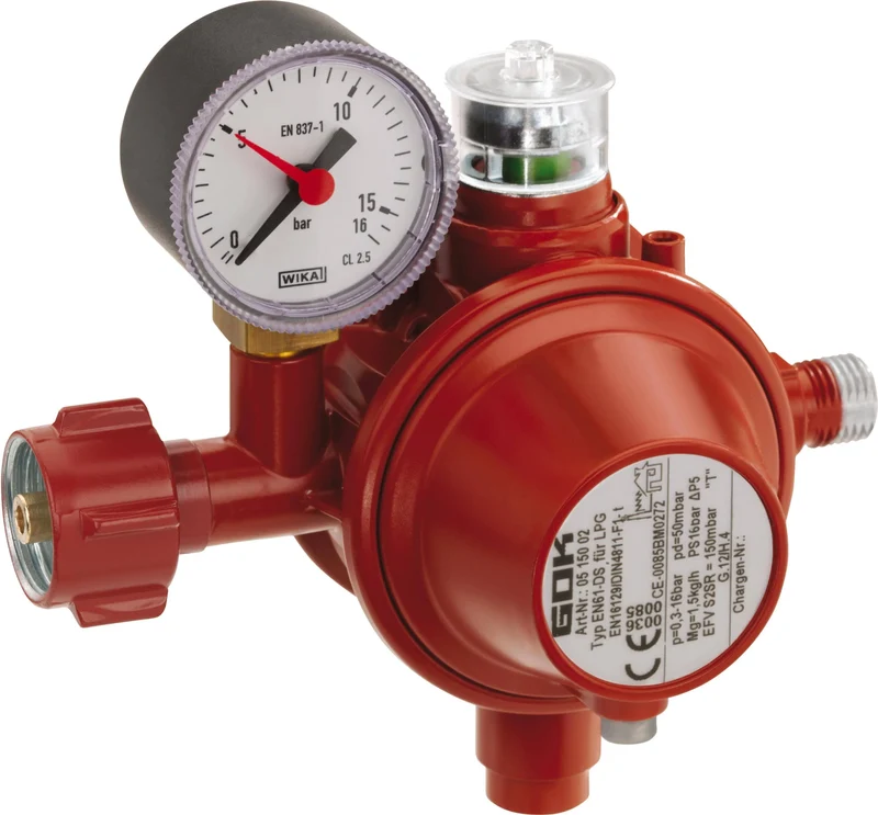 Gasregler GOK mit Schlauchbruchsicherung EN61-DS 0515002