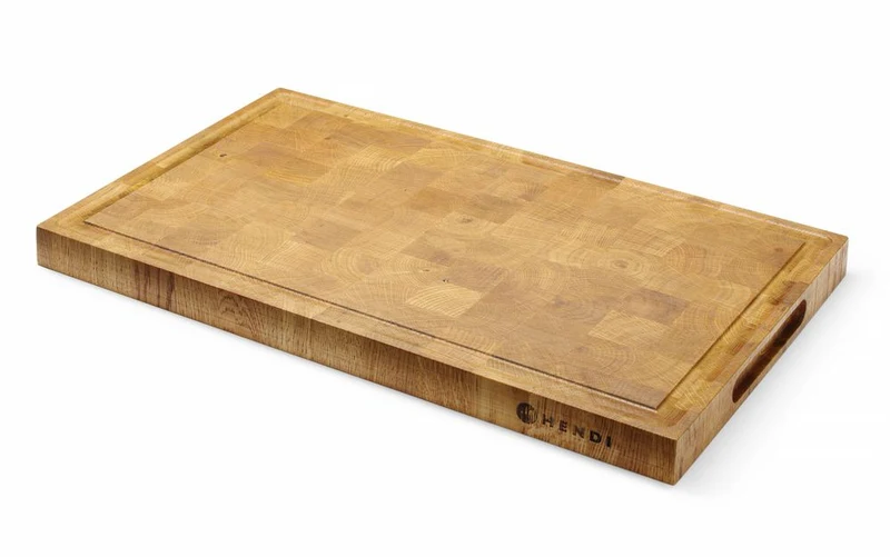 HENDI Servierbrett aus Eichenholz, Hirnholz – Rechteckig – 530 × 325 × H 35 mm