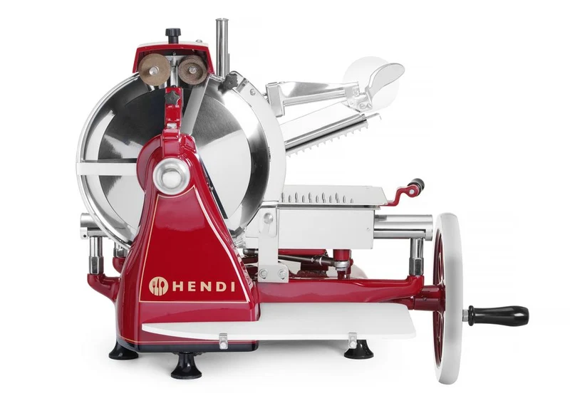 HENDI Aufschnittmaschine, manuell RETRO 300 – Rot – 720 × 600 × H 740 mm