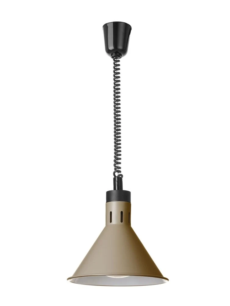 HENDI Höhenverstellbare Wärmelampe, konisch – 230 V / 375 W – Beige – Ø 275 × H 250 mm