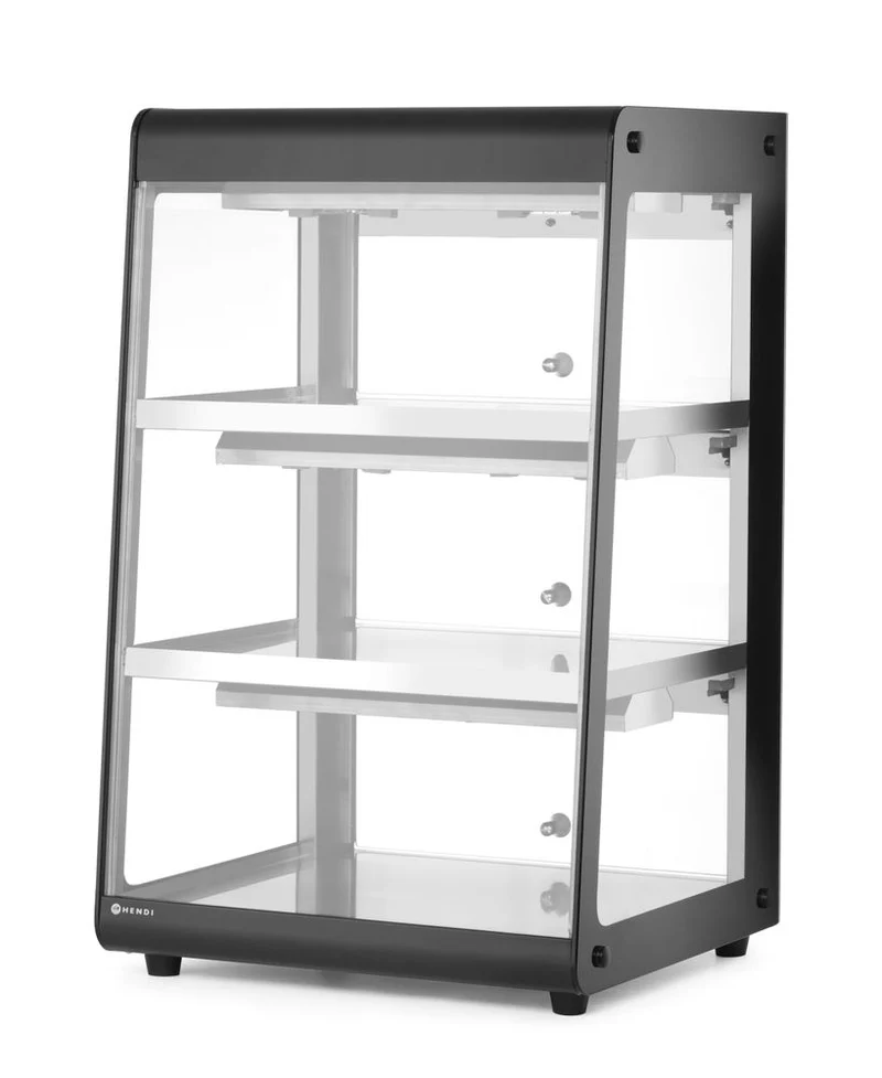 HENDI Beheiztes Thekendisplay – 230 V / 500 W – Schwarz – 472 × 447 × H 775 mm