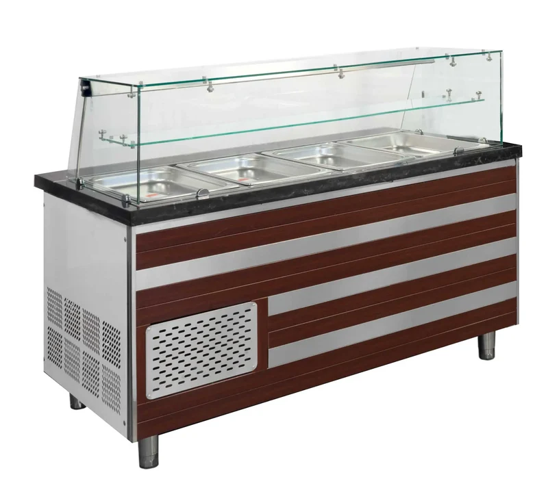 Salattheke mit Aufsatzvitrine 153 cm