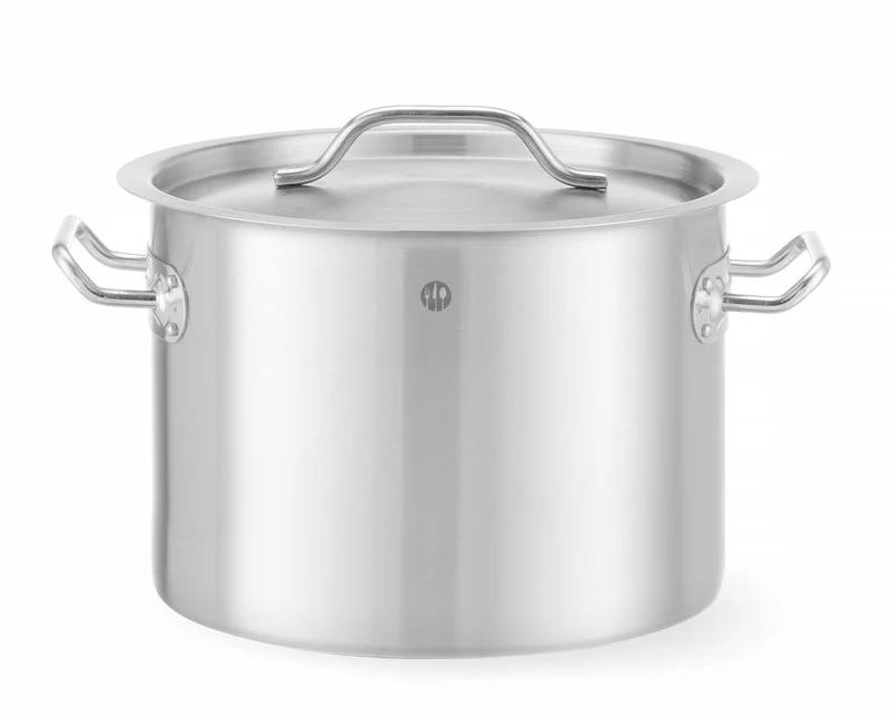 HENDI Kochtopf, mittel - mit Deckel – Budget Line – 9 l – Silber – Ø 250 × H 180 mm