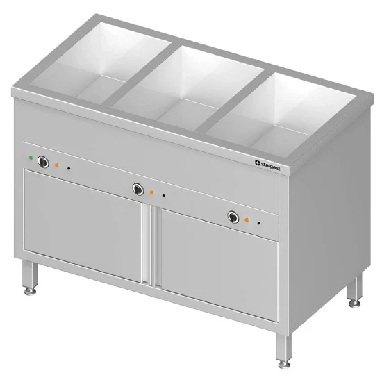 Bain-Marie Standgerät mit geschlossenem Unterbau und separaten Becken, für 3x GN1/1085x600x850 mm