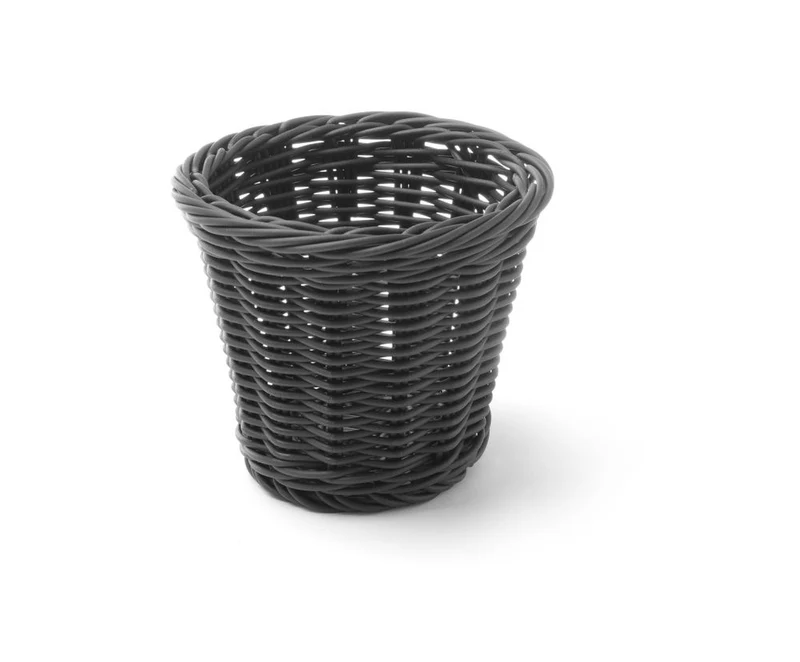 HENDI Snack-Korb – Schwarz – Ø 130 × H 110 mm