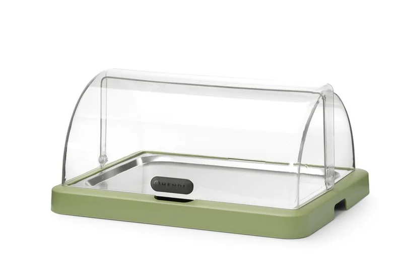 HENDI Rolltop Kühldisplay Duo UNIQ – designed by Robert Bronwasser – Einzel – Grün – 460 × 355 × 220 mm – Rechteckig