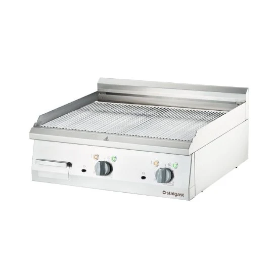Elektro-Griddleplatte, verchromt als Tischgerät, Serie 700 ND - gerillt 800x700x250 mm (BxTxH)