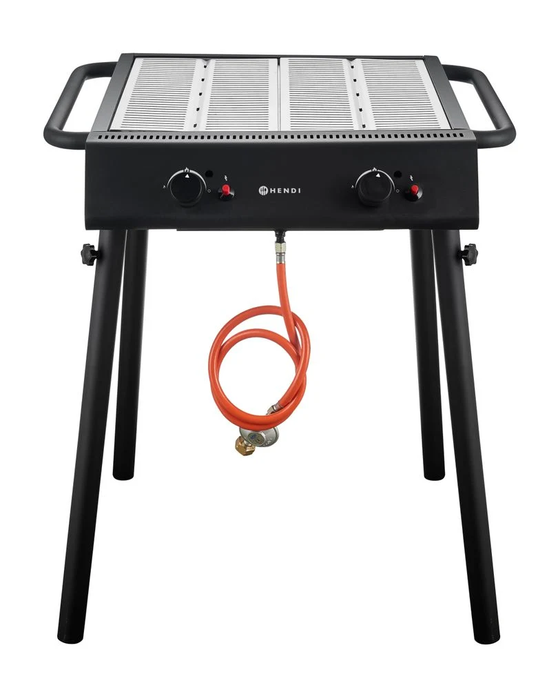 HENDI Gasgrill Xantos Black – 9,5 kW – Schwarz – 770 × 710 × H 870 mm