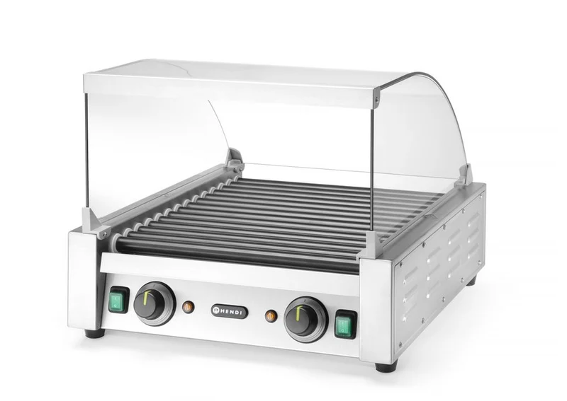 HENDI Glasabdeckung für Rollengrill – Für Rollengrill - 7 Rollen (268506) – 470 × 325 × 240 mm