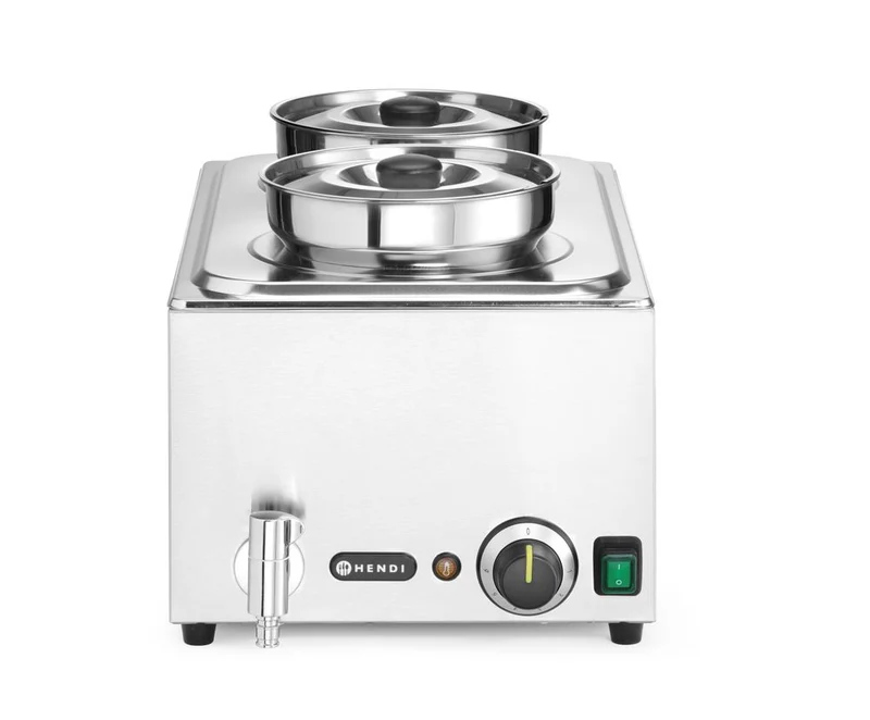 HENDI Set: Bain-Marie Ranger + 2x 4 l Container mit Deckel – 8 l – 230 V / 1000 W – 604 × 332 × H 315 mm