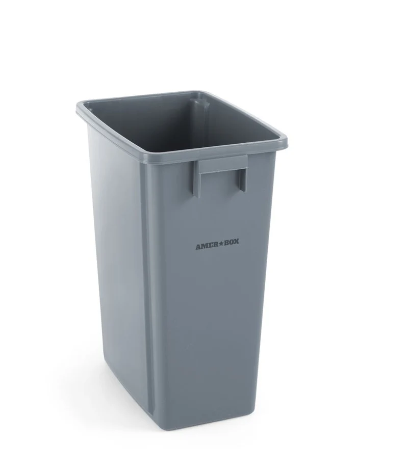 AmerBox Abfalleimer schmal – 60 l – Hellgrau – 455 × 315 × H 580 mm