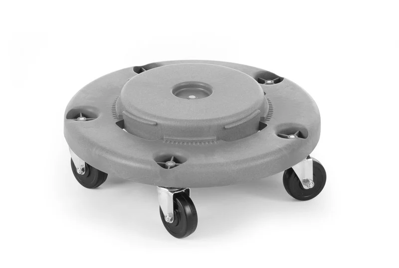 AmerBox Wagen für Abfalleimer rund – Passend für 691038 – Hellgrau – Ø 455 × H 165 mm