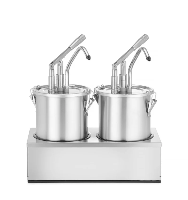 HENDI Saucenspender, Edelstahl, Zweier-Set – 9 l – 500 × 235 × H 360 mm