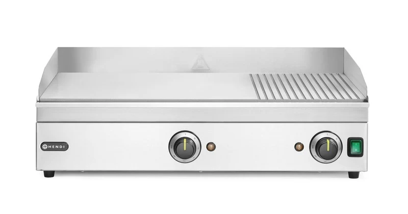 HENDI Grillplatte 1 / 3 gerillt – Kitchen Line – 230 V / 3500 W – 697 × 474 × H 241 mm