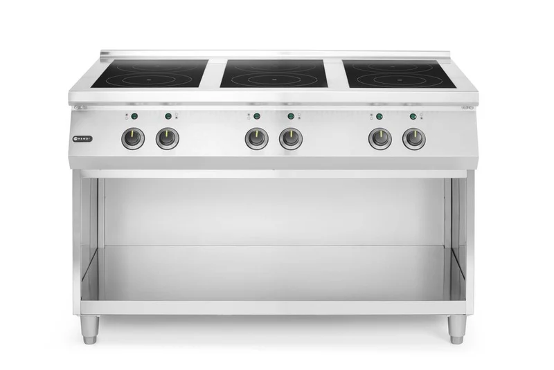 HENDI Induktionsherd, 6 Kochfelder – 400 V / 25500 W – 1200 × 700 × H 890 mm