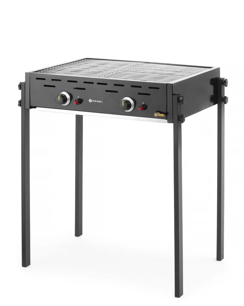 HENDI Gasgrill Roast-Master Pro Schwarz – 11,6 kW – 790 × 560 × H 900 mm