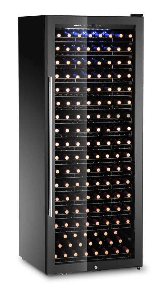 Arktic Weinkühler, 1 Zone, 224 Flaschen – Schwarz – 690 × 700 × H 1834 mm