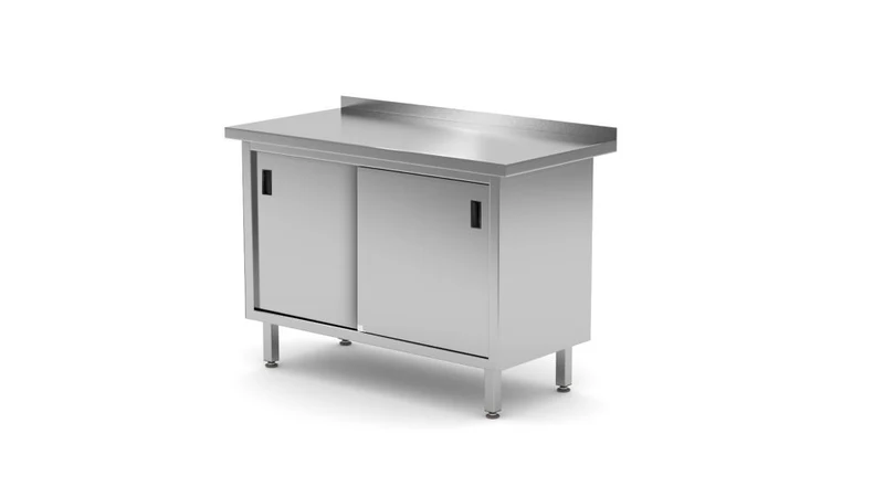 Arbeitstischschrank mit Schiebetüren - verschweißt, HENDI, Profi Line, 1200x600x(H)850mm